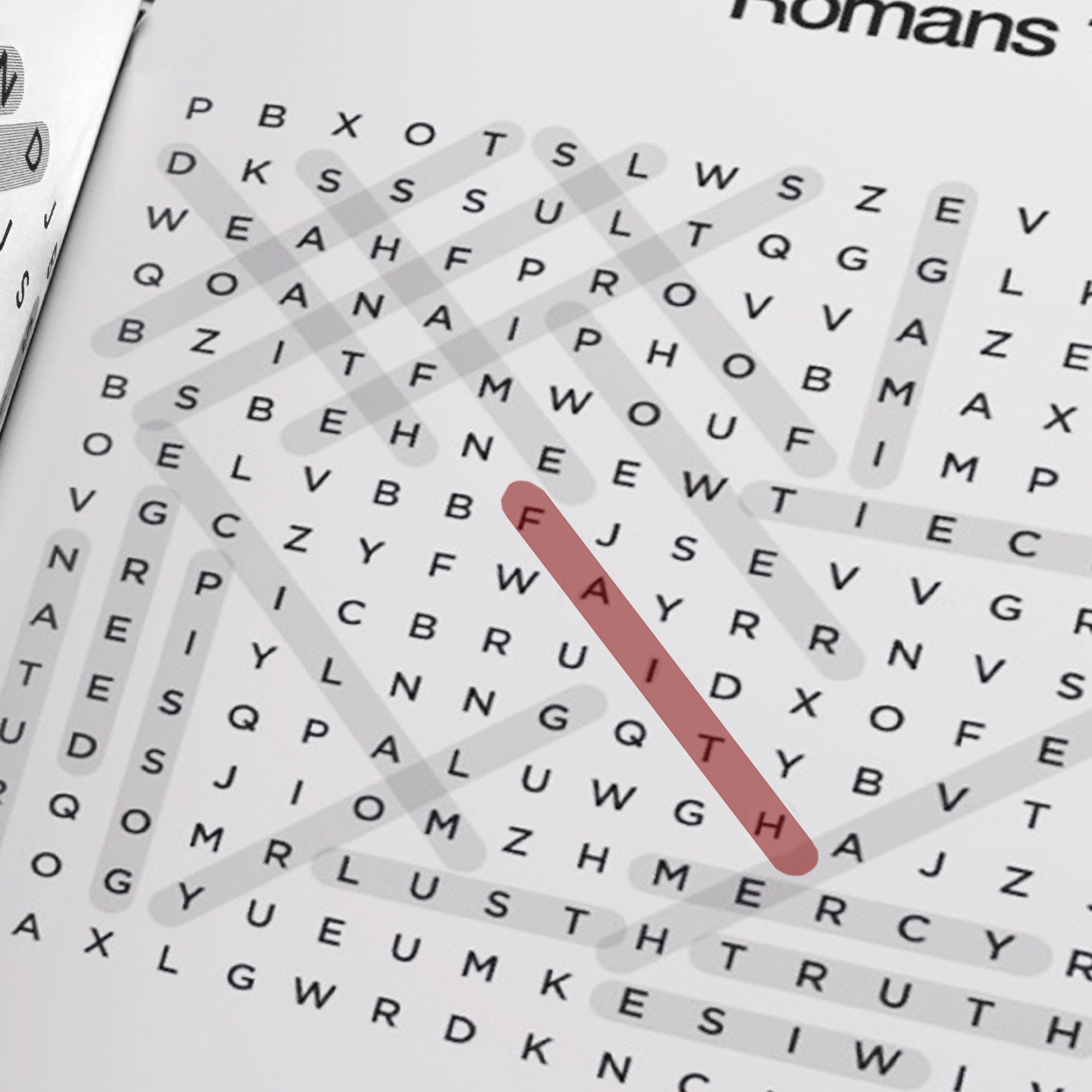 The main theme of Romans is justification by faith, Book of Romans Bible Word Search Puzzle Book – Christian word search activity book featuring Scripture-based puzzles