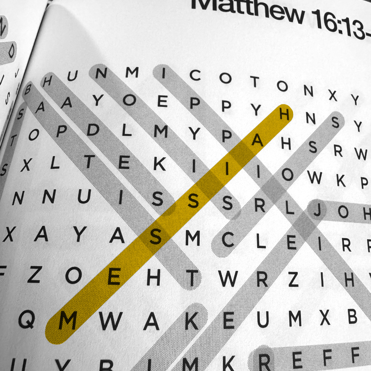 highlight_messiah The main theme of Matthew, Jesus as Messiah, Book of Matthew Bible Word Search Puzzle Book – Christian word search activity book featuring Scripture-based puzzles