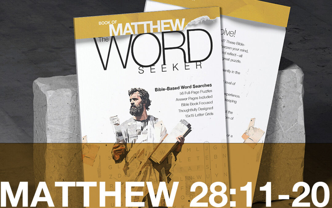 The Word Seeker, Bible Word Search, Matthew 28:11-20, Christian Word Search Puzzle, Word Search Puzzle for Adults